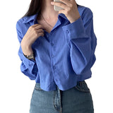 Women Shirt Blouse Casual Sun Protection Long Sleeve Top Outerwear Thin Female Chiffon Loose Cardigan LANFUBEISI