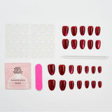 10Pcs Handmade Nail Set French Cat Eyes Red Nails Long Press on Nails Almond Reusable Acrylic Fake Nails with Glue Stick-on LANFUBEISI