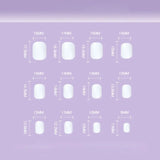 24pcs Short Square False Nails French Pink Glitter Gold Edge Full Cover Detachable Nail Tips LANFUBEISI