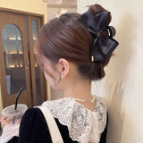 LANFUBEISI Large Black Fabric Bow Grab Hair Clips Women's New Korean Style Hairpin Fashion Shark Cawl Clips Girls Hair Accessories LANFUBEISI