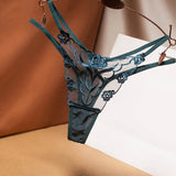 Women Panties Sexy Embroidery  Panty Transparent Underwear Female Intimates Seamless Briefs G String Thongs Lingerie Knickers LANFUBEISI