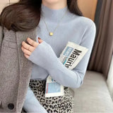 2023 Fashion Solid Color Turtleneck Women Autumn Winter Knitted Sweaters Basic Primer Pullovers Korean Sweater Slim-fit Pullover LANFUBEISI