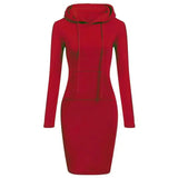 Ladies Dress Autumn Women Hooded Dresses Hoodies Women Sweatshirts Women Hoodies Dress Tops Ladies Clothing LANFUBEISI