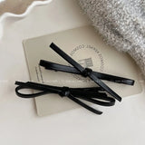 Korean PU Bow Hair Clip Bowknot Duckbill Clamp Hair Pin Elegant Hair Tie Headwear Non Slip Hair Styling Accessory LANFUBEISI