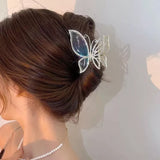 LANFUBEISI Simulation Butterfly Hair Clip For Women Fashion Rhinestone Metal Hair Claw Barrettes Hairpin Hair Accessories Headwear