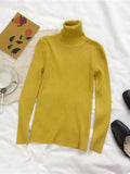 2023 Autumn Winter Thick Sweater Women Knitted Ribbed Pullover Sweater Long Sleeve Turtleneck Slim Jumper Soft Warm Pull Femme LANFUBEISI