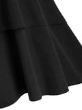 LANFUBEISI  Lace Up Layered High Low Suspender Skirt Casual Skirt Gothic Streetwear Women Skirts Mid-Calf Skirts