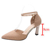 LANFUBEISI New Bling High Heels Pumps Women Fashion Gold Silver Wedding Party Shoes Woman Summer Pionted Toe Thin Heels Pumps LANFUBEISI