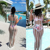 Summer Beach Dress White Mesh Cover Up Women Crochet Bikini Cover Ups Swimwear Bathing Suit Swimsuit Beachdress