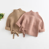 Children Baby Sweaters Solid Color Turtleneck Boys and Girls Sweaters Knit Kids Pullover Casual Baby Girl Clothing 1-5 Y LANFUBEISI