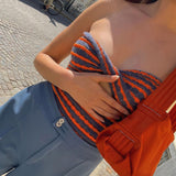 LANFUBEISI Knitted Sweaters Cut Out Sexy Strapless Crop Tops for Women Fashion Backless Cropped Tanks Top Holiday Streetwear LANFUBEISI