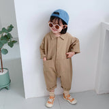 Children Clothing Jumpsuit 2022 Autumn New Boys Girls Casual Letter Tooling Denim Baby Kids Clothes Japanes & Korean Style 1-7 Y LANFUBEISI