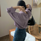 Shirts Women Pure Elegant Office Lady Simple Korean Style Leisure Long Sleeve Blouses Womens All-match Loose Daily Thin Chic New LANFUBEISI