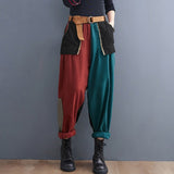LANFUBEISI Women High Waist Casual Boyfriend Jeans New 2022 Autumn Vintage Style Streetwear Patchwork Color Female Denim Harem Pants B1238 LANFUBEISI