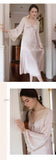 LANFUBEISI Romantic Nightgown Nightwear Princess Women Vintage Sleepwear Satin Lanfubeisi