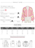 LANFUBEISI Fashion Elegant Cute Pink Print Sun Flower Cardigan Sweater For Women Autumn Streetwear College Office Lady Sweater LANFUBEISI