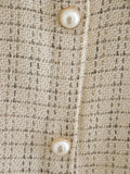 LANFUBEISI 2022 Tweed Women Pearl Button Shirts  Spring Fashion Ladies Oversize Thick Shirt Streetwear Female Outfits Cute Girls Chic Shirts LANFUBEISI
