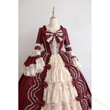 LANFUBEISI Medieval Palace Sweet Lolita Dress Vintage Lace Bowknot Big Pendulum Victorian Dress Kawaii Girl Gothic Lolita Op Loli Cosplay LANFUBEISI