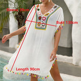 LANFUBEISI  Tassel Beach Cover Up Dress Woman Summer 2022 Pareo Bathing Suit Cover Ups White Crochet Swim Coverup Female Tunics Cover-up LANFUBEISI