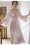 LANFUBEISI Romantic Nightgown Nightwear Princess Women Vintage Sleepwear Satin Lanfubeisi