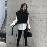 LANFUBEISI New cashmere knit vest female loose fashion sleeve round neck sleeveless sweater short paragraph  ATTYYWS vest Soft and warm LANFUBEISI