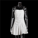 LANFUBEISI Y2K 2022 Tank Strap Designer White Sling Casual Evening Party Sexy Backless Women's Clothes One Piece Basic Bodycon Mini Dress LANFUBEISI