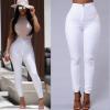 2022 NEW HOT SALE Women Denim Skinny Jeggings Pants High Waist Stretch Jeans Pure Color Slim Pencil Trousers боди женское LANFUBEISI