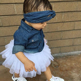 LANFUBEISI  2022 Baby Girl Summer Clothing Sets Baby Girls Clothes Denim Shirt Top +Tutu Skirts+Headband 3pcs Outfits Sets 0-5T Lanfubeisi