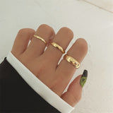 LANFUBEISI Vintage 6Pcs Green Embrace Hands Rings Set For Women Metal Paint Coating Creative INS Style Love Heart Ring Fashion Jewelry LANFUBEISI