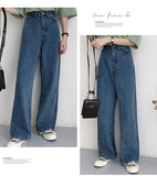 LANFUBEISI Casual High Waist Loose Women Denim Jeans Streetwear Vintage Long Wide Leg Jeans Pants Female Trousers Capris 2021 Lanfubeisi