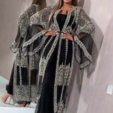 LANFUBEISI Ramadan Arab Dubai Islamic Clothing Eid Mubarak Muslim Abaya Dress Fashion Women Turkey Patchwork Embroidery Indian Kaftan Dr2022 Abaya Dubai Muslim Luxury Dress High Class Embroidery Lace Sequins Ramadan Kaftan Isla African Clothes 2 Piece Set LANFUBEISI