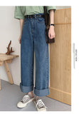 LANFUBEISI Casual High Waist Loose Women Denim Jeans Streetwear Vintage Long Wide Leg Jeans Pants Female Trousers Capris 2021 Lanfubeisi