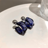 LANFUBEISI  2022 New Trendy Transparent Resin Hoop Earrings for Women Girls Geometric Irregular Metal Acrylic Earrings Party Jewelry LANFUBEISI