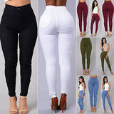 2022 NEW HOT SALE Women Denim Skinny Jeggings Pants High Waist Stretch Jeans Pure Color Slim Pencil Trousers боди женское LANFUBEISI