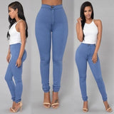 2022 NEW HOT SALE Women Denim Skinny Jeggings Pants High Waist Stretch Jeans Pure Color Slim Pencil Trousers боди женское LANFUBEISI