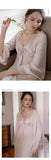 LANFUBEISI Romantic Nightgown Nightwear Princess Women Vintage Sleepwear Satin Lanfubeisi