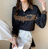 Office Lady Blouses Femme 2021 Fashion Long Sleeved Leopard Print Blusas y camisas Shirts For Women Elegant Spring Summer Tops Lanfubeisi