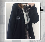 LANFUBEISI  Japanese Kawaii Zipper Hoodies Women Autumn Harajuku Oversized Preppy Style Jk Uniform Sweatshirt Soft Girl Cute Fashion LANFUBEISI