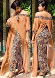LANFUBEISI Leopard Loose Bodycon Fashion outdoor WomenMaxi  Dress Leisure Patchwork Strapless Sexy Ethnic Style African vestidos Lanfubeisi