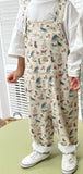 Spring new children cartoon printed overalls kids jumpsuits boys and girls cute loose suspenders trousers LANFUBEISI