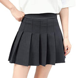 Women High Waist Pleated Skirts Girls Tennis School White/Black Mini Skirt Uniform Female Loose Casual Short Bottoms LANFUBEISI