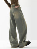 Y2K Women Vintage Streetwear Korean Baggy Cargo Jeans Retro Straight Parachute Pants Denim Trousers Fairy Grunge Alt Clothes LANFUBEISI