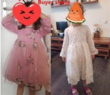 Elegant Flower Girls Dress Wedding Party Princess Dress Casual Kids Clothes Lace Long Sleeves Dress Children's Vestidos For 3-8T LANFUBEISI