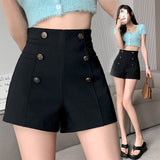 Girls Fashion Casual Kawaii Sexy Black High Waisted Booty Shorts for Women Clothes Female Woman OL Summer Outerwear Ladies Pants LANFUBEISI