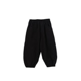 Autumn boys solid color cargo pants handsome pockets wide leg pants baby children cotton loose trousers LANFUBEISI