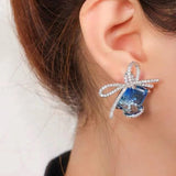 LANFUBEISI New Punk Style Liquid butterfly Stud Earring for Woman 2022 Cool Metal Butterfly Earrings Y2K Aesthetic Jewelry Party Gift LANFUBEISI