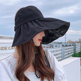 Summer Double-layer Fisherman Hat Women's Empty Top Sun Hat Outdoor UV Protection Foldable Sunshade Hat Sunscreen Sun Hat LANFUBEISI