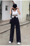 LANFUBEISI Women's Trousers Casual Contrast Color Anti Waist Loose Draped Suit Pants Office Lady Summer 2022 LANFUBEISI