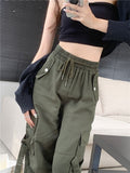 Cargo Mopping Pants Women Streetwear Harajuku Retro American Style Hipster Baggy Aesthetic Trousers Vintage High Waist Mujer New LANFUBEISI