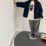 2023 Kids unisex loose all-match denim Coat Children Turn-down collar casual Shirt Jacket LANFUBEISI